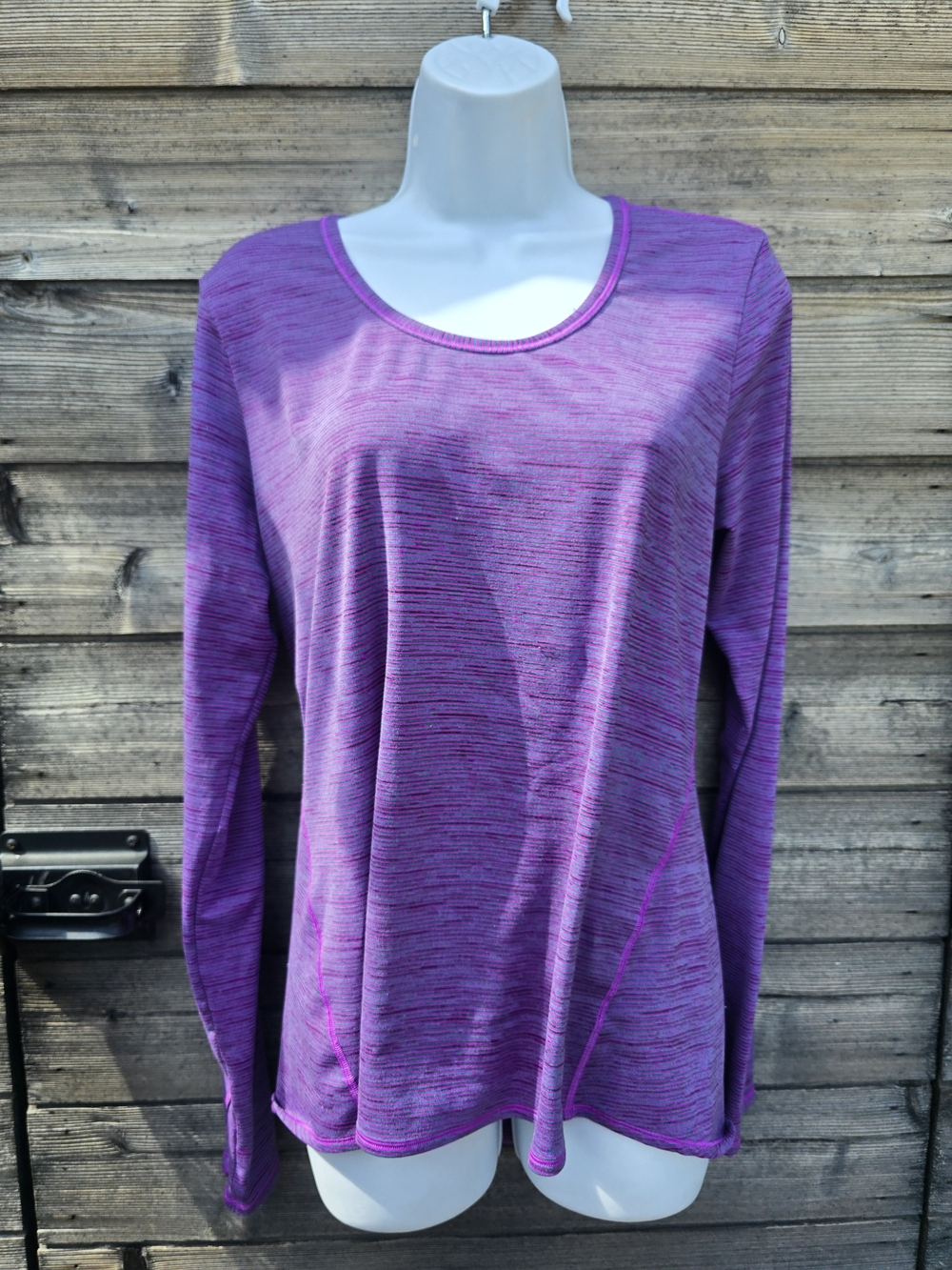 Athleta Purple Heathered Long-Sleeve Performance Tee